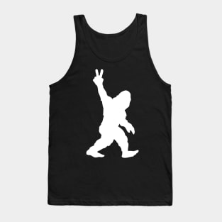 Bigfoot Sasquatch Peace Sign Silhouette Cartoon Tank Top